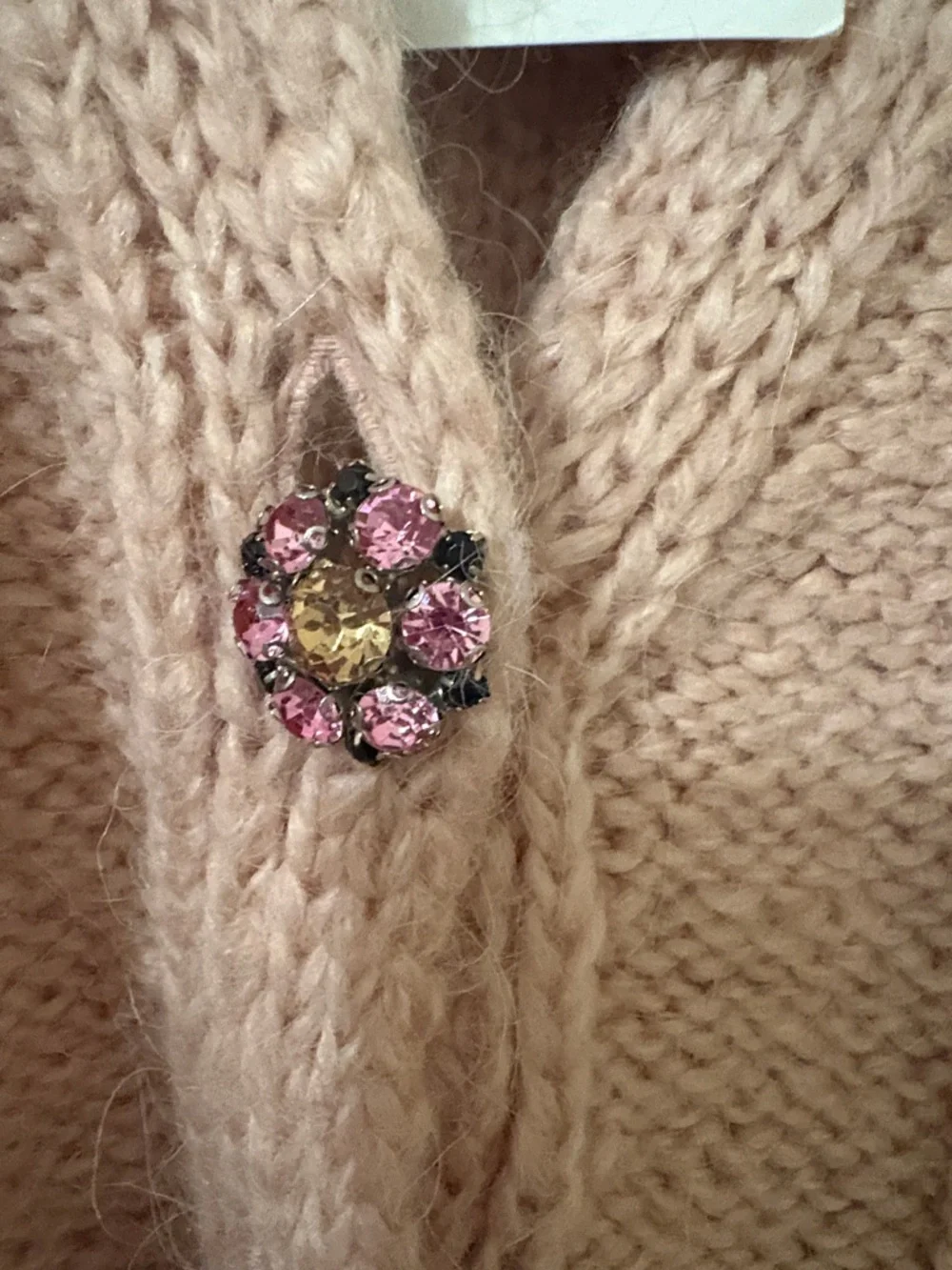 ZARA Blush Pink Cable & Bobble Knit Cardigan - Picture 2 of 6